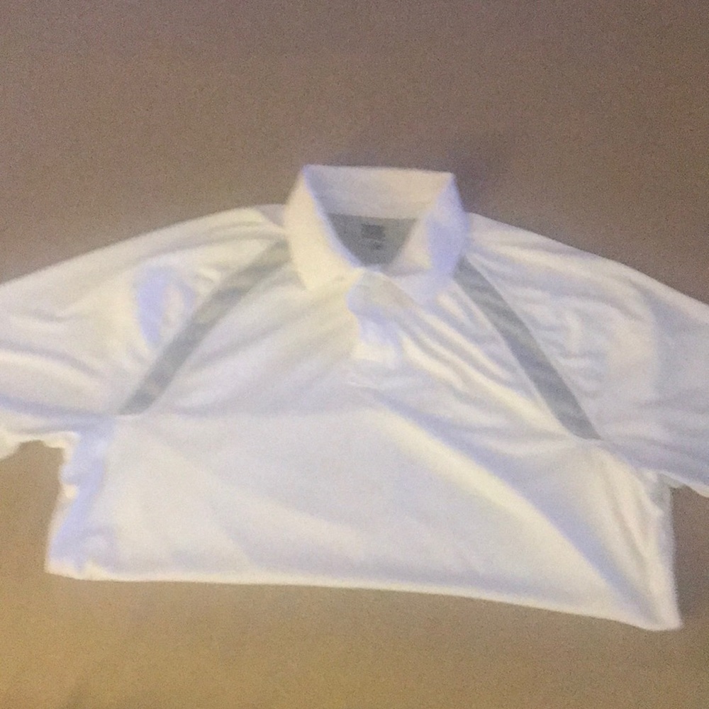 White and gray golf shirt